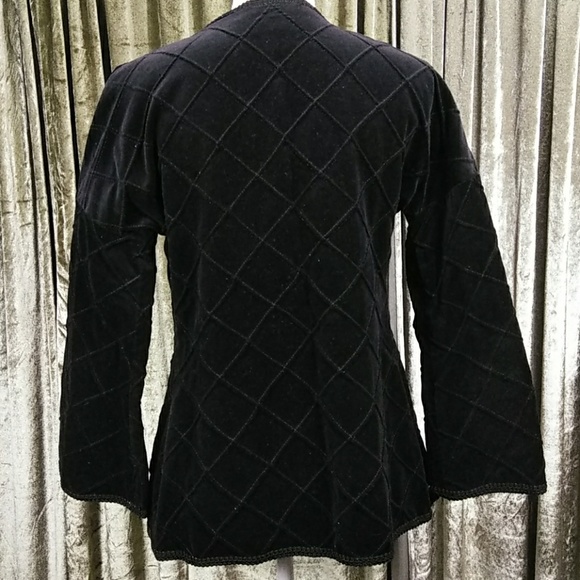 1970's Patty Woodard Quilted Black Velvet Jacket - Picture 7 of 8
